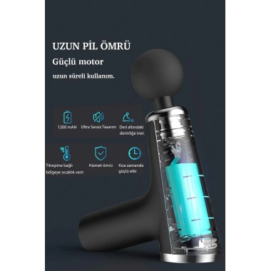 Mini Profesyonel Şarjlı Masaj Aleti 4 Başlıklı KH-800 (5468)