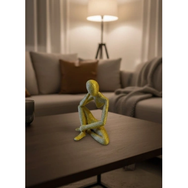 Minimal Sarı İnsan Figürü Biblo Ev ve Ofis Dekoru