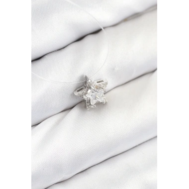 Misineli Yıldız Model Gümüş Renk Hayalet Kolye