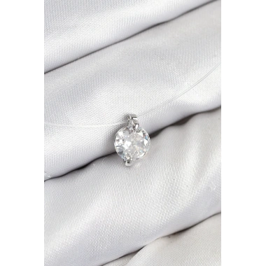 Misineli Zirkon Taşlı Model Gümüş Renk Hayalet Kolye