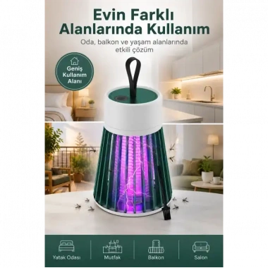 Mor Işıklı Taşınabilir Sineksavar Lamba Tek Tuşlu Koruyucu Gövdeli Kullanışlı Cihaz