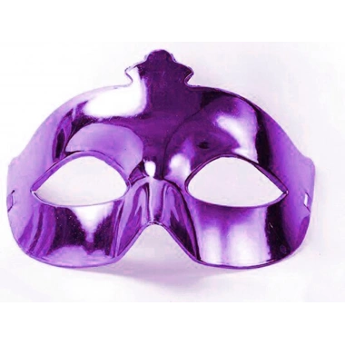 Mor Renk Kostüm Partisi Ekstra Parlak Balo Maskesi 15x10 Cm