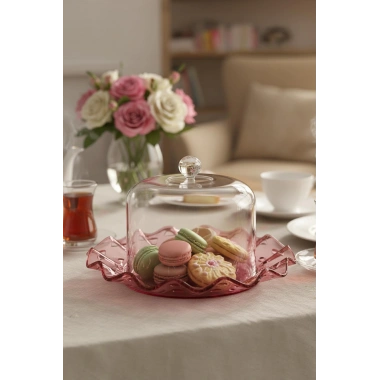 Mürdüm Akrilik Delikli Fanus Sunum ve Saklama Kabı - 2 Parça