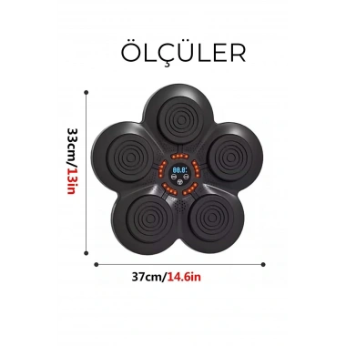 Müzikli Duvar Boks Padi Darbe Sensörlü Antrenman Pedi LED Işıklı Eğlenceli Boks Oyuncağı