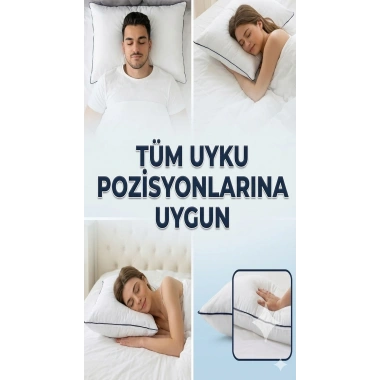 Nano Jel Lüks Yastık 2li Set 50x70cm 1200gr Pamuklu Kumaş