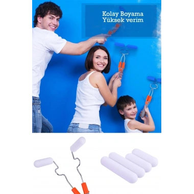 Nano Süngerli Damlatmaz Mobilya ve Duvar Boyama Rulosu Hem Köşe Hem Düz Zemin (5468)