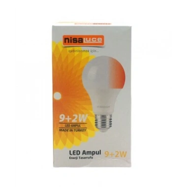 NİSALUCE EAMP-074/BK 9+2W E27 BEYAZ-KIRMIZI LED AMPUL (5468)
