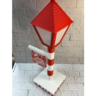 Noel Temalı Tabelalı Lamba Dekoratif Aydınlatma Yılbaşı Süsü