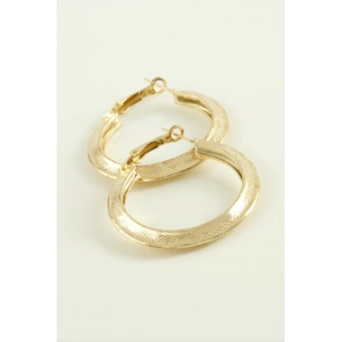 Noktalı Halka Küpe 4 cm