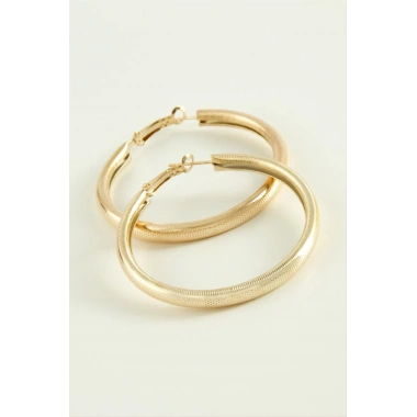 Noktalı Halka Küpe 4,5 cm