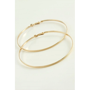 Noktalı Metal Halka Küpe 8 cm