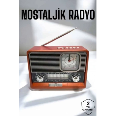 Nostaljik Görünümlü USB Girişli Bluetooth Bağlantılı Radyo