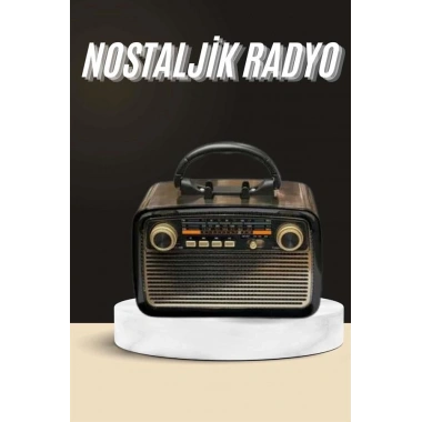 Nostaljik Radyo Bluetooth Bağlantılı Müzik Kutusu Ahşap