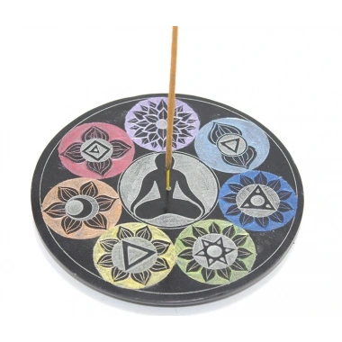 Obsidian Taşı 7 Çakra (Chakra) Tasarımı Tütsülük