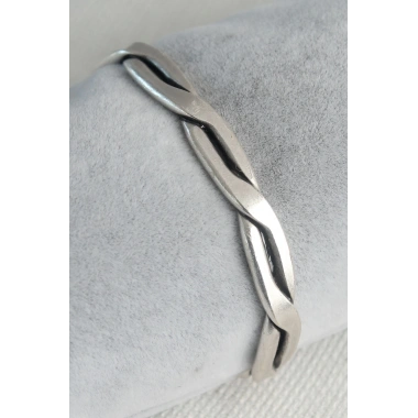 Otantik Gümüş Renk Motif İşleme Plaka Erkek Bileklik