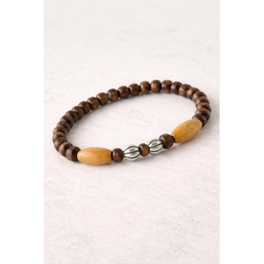 Oval Bambu Ahşap Bileklik 6 mm