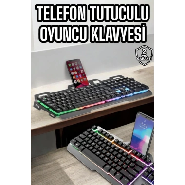 Oyuncu Klavyesi Q Klavye RGB Işıklı Mouse Hediyeli
