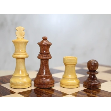 Özel Vernikli Mıknatıs Taşlı Ahşap Katlanabilir Kutulu Satranç Oyunu 12.5 Cm G220