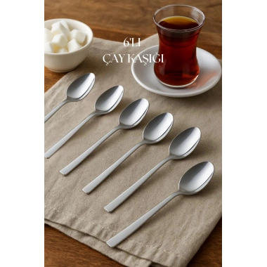 Paslanmaz Çelik 6’lı Çay Kaşığı Seti