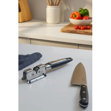 Paslanmaz Çelik Bıçak Bileyici El Tipi Masaüstü Bileme Aparatı Siyah