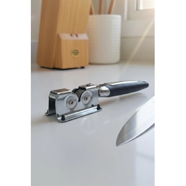 Paslanmaz Çelik Bıçak Bileyici El Tipi Masaüstü Bileme Aparatı Siyah
