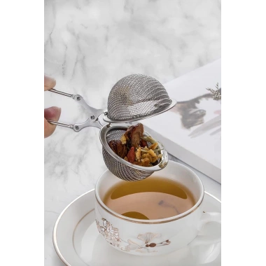 Paslanmaz Çelik Bitki Çayı Süzgeci 6,5 cm Demlik Poşet Çay Filtre Aparatı