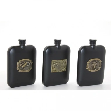 Paslanmaz Çelik Kabartmalı Tekli 6 Oz Matara