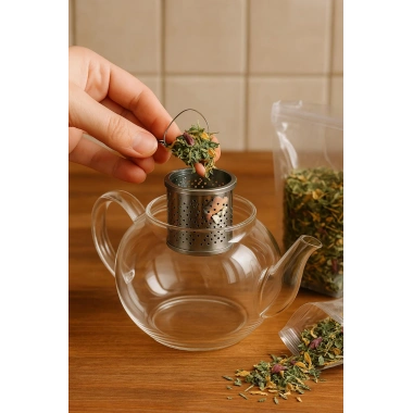 Paslanmaz Çelik Kapaklı Çay Süzgeci 8 cm