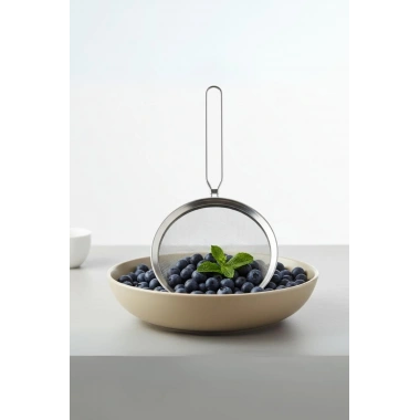 Paslanmaz Çelik Saplı Derin Süzgeç 25 cm Metalik Gri