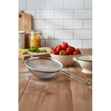 Paslanmaz Çelik Saplı Derin Süzgeç 28 cm Metalik Gri