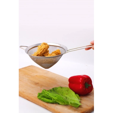 Paslanmaz Çelik Saplı Konik Süzgeç 14 cm