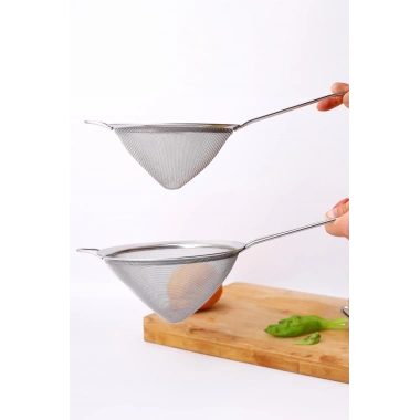 Paslanmaz Çelik Saplı Konik Süzgeç 14 cm