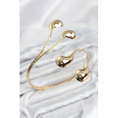 Pazu Bileklik Gold Renk Pirinç Damla Model