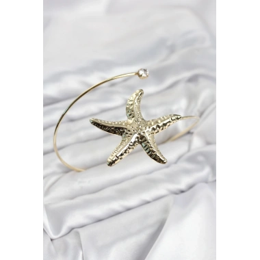 Pazu Bileklik Gold Renk Pirinç Deniz Yıldızı Model