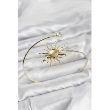Pazu Bileklik Gold Renk Pirinç Güneş Model