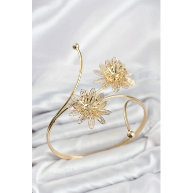 Pazu Bileklik Gold Renk Pirinç Lotus Model