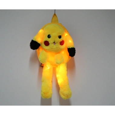 Peluş Işıklı Oynar Kulaklı Pikachu Sırt Çantası