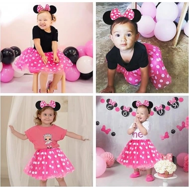 Pembe Fiyonklu Minnie Mouse Tacı