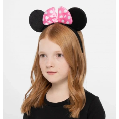 Pembe Fiyonklu Minnie Mouse Tacı Mini Kulak