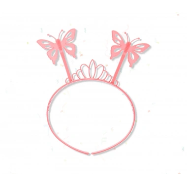 Pembe Kelebek Kız Seti – 50 Cm Kelebek Kanadı, Taç Ve Asa