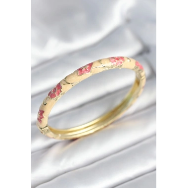 Pembe Renk Detaylı Mineli Kelepçe