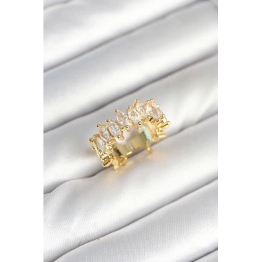 Pirinç Arpa Baget Zirkon Taşlı Kadın Yüzük