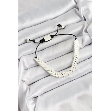 Pirinç Asansörlü Beyaz Juju Kadın Bileklik