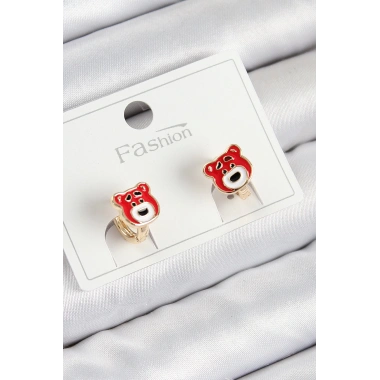 Pirinç Ayıcık Model Gold Renk Çocuk Küpe