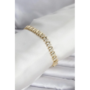 Pirinç Gold Renk Arpa Model Kadın Bileklik