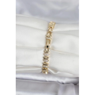 Pirinç Gold Renk Arpa Model Kadın Bileklik