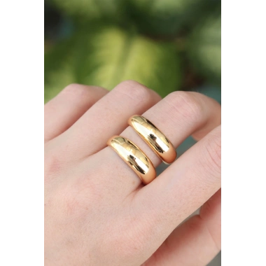 Pirinç Gold Renk Ayarlanabilir Şerit Yüzük