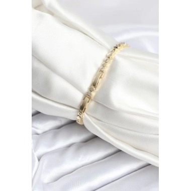 Pirinç Gold Renk İnce Petek Model Kadın Bileklik