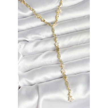 Pirinç Gold Renk Kadın Manifest Kolye