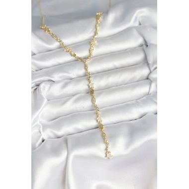 Pirinç Gold Renk Kadın Manifest Kolye